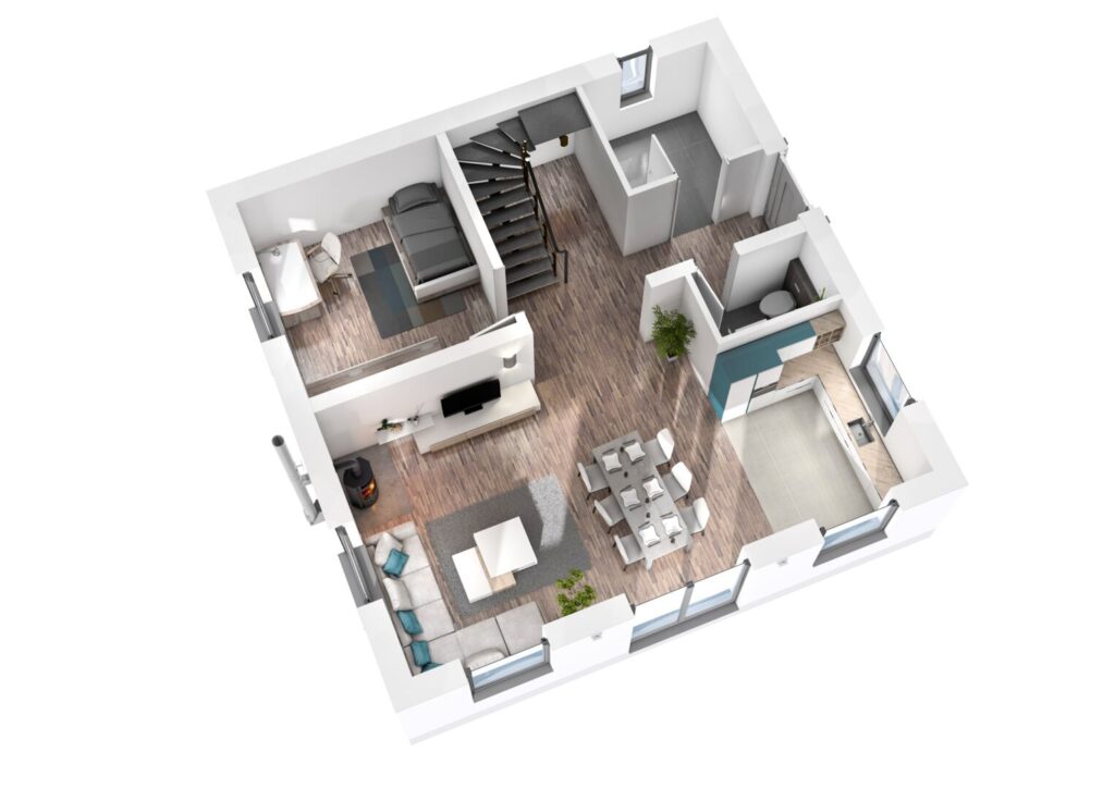 Grundrissbeispiel EG (3D)