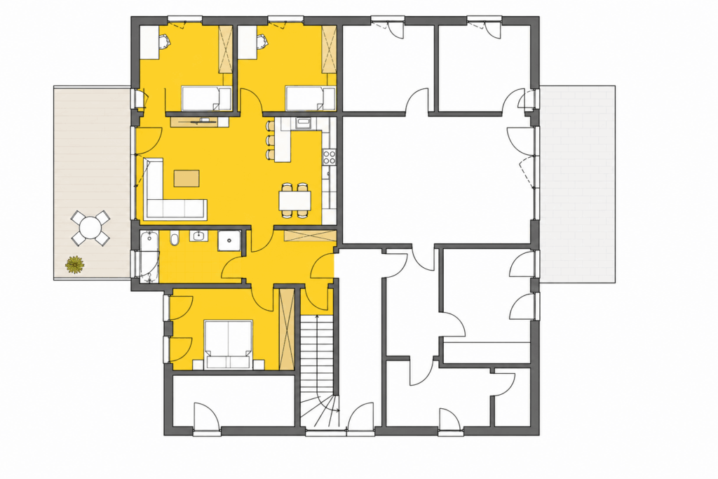 Etagenplan (EG) mit Wohnungslage