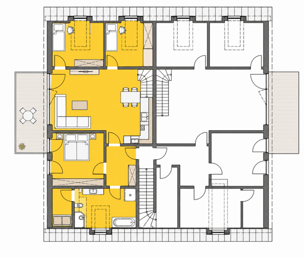 Etagenplan (DG) mit Wohnungslage