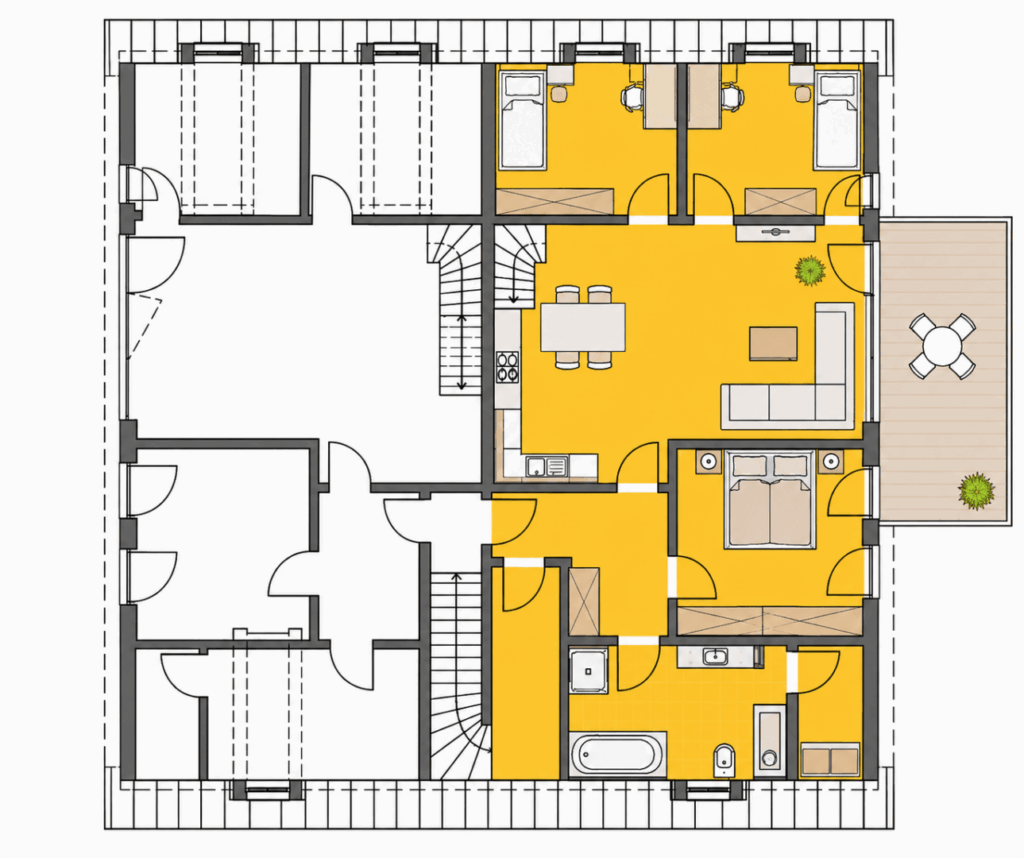Etagenplan (DG) mit Wohnungslage